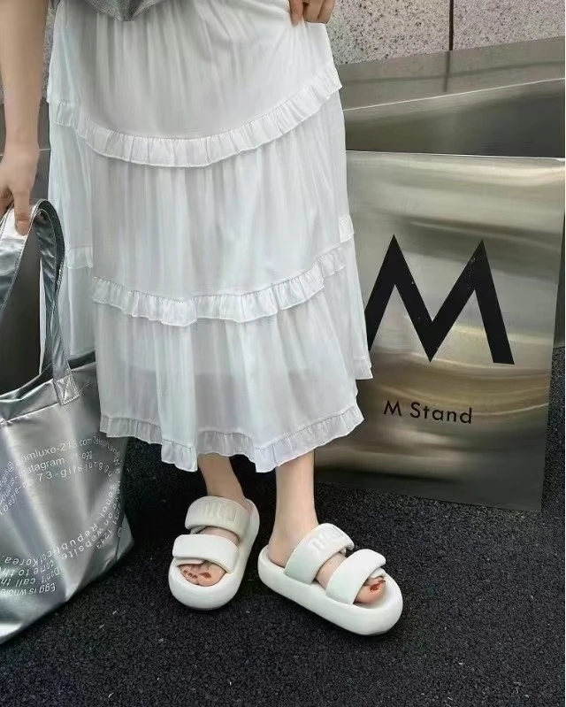 805-58小香风面包厚底魔术贴女鞋夏