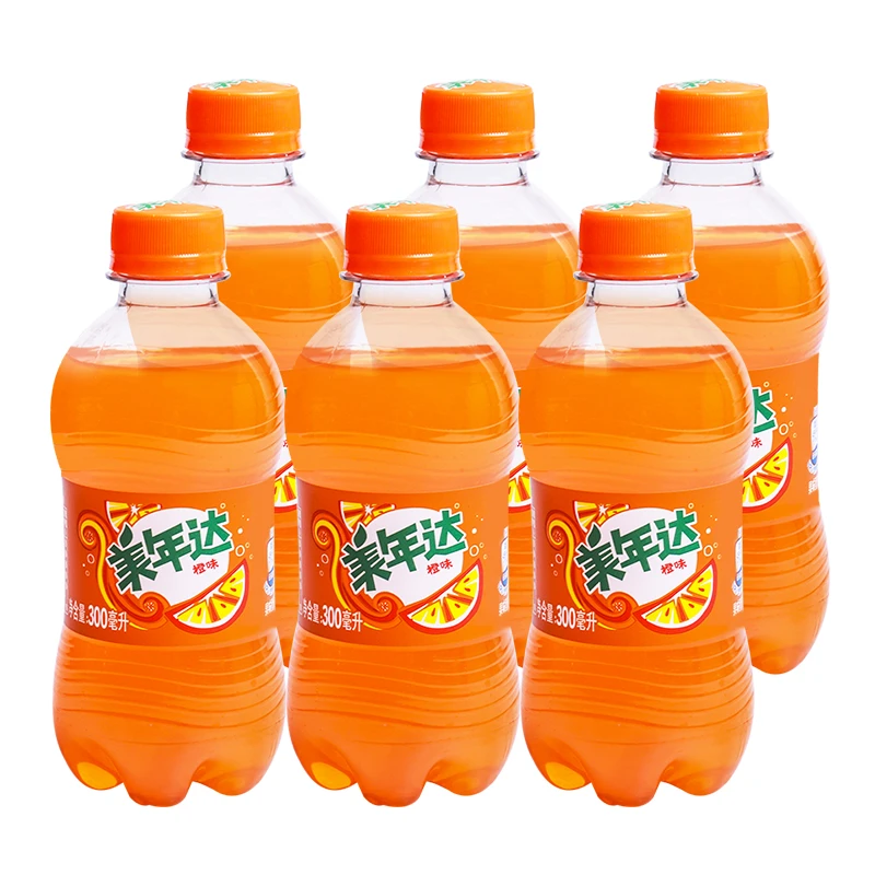 【6瓶】美年达饮料橙味300ML*6瓶