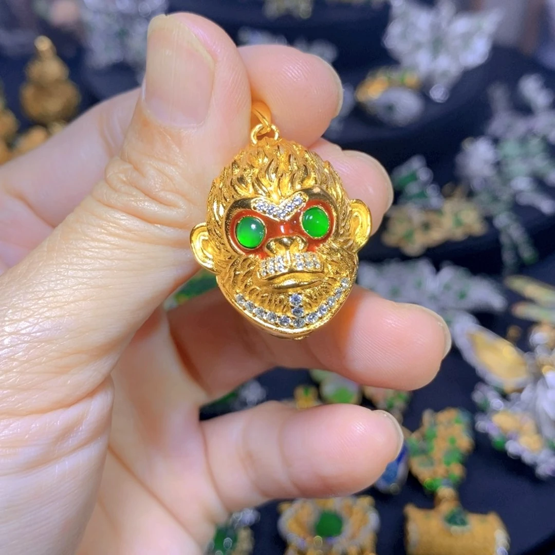 翡翠银S925镶嵌颈饰天然翡翠