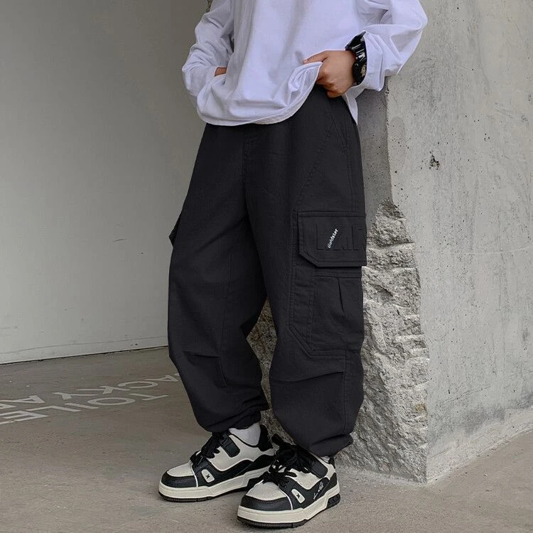 男童春秋【韩版钢印】工装裤2025春季新款男孩帅气休闲宽松束脚裤