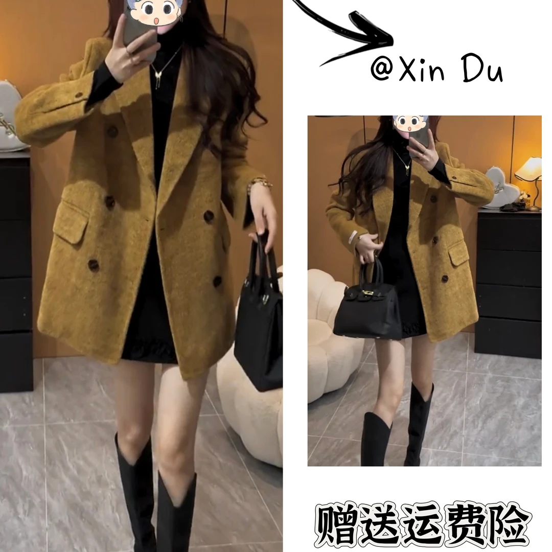 2025秋冬季新款时尚显瘦气质女士网红洋气外套百搭款D24473