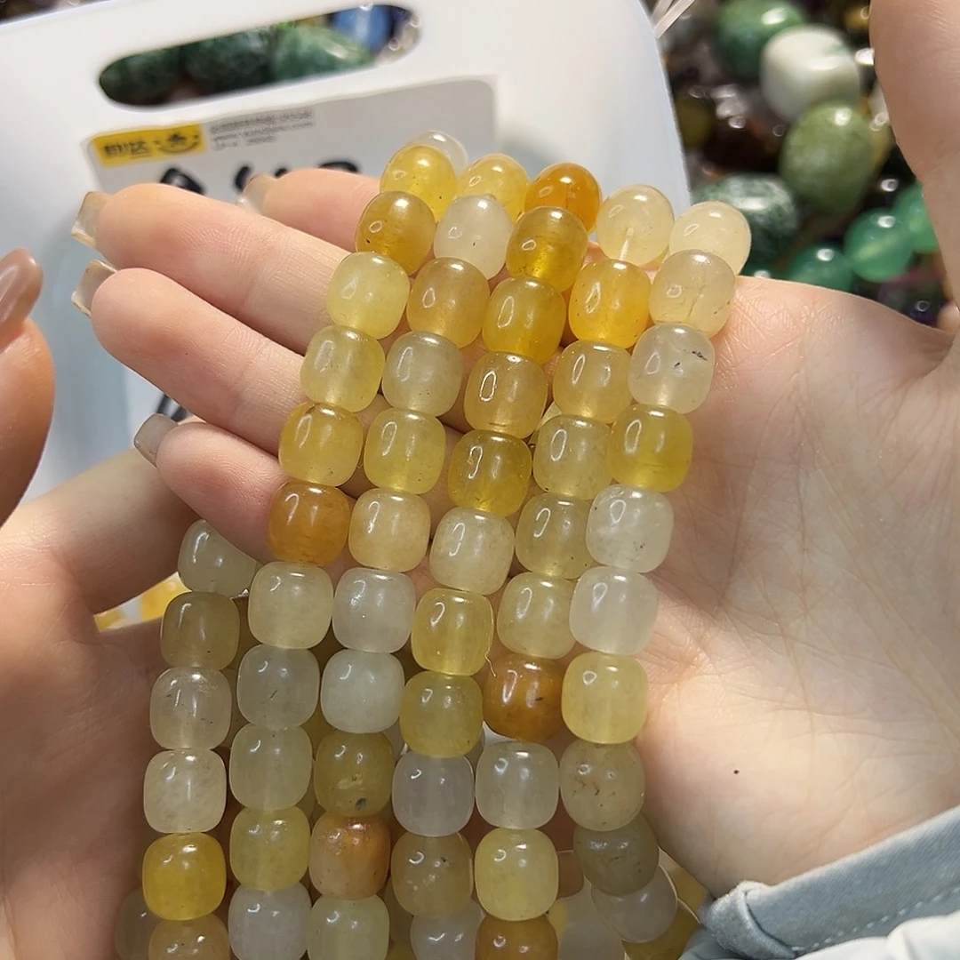 玛瑙/玉髓合金珠宝半成品金丝玉卡10老型珠一条