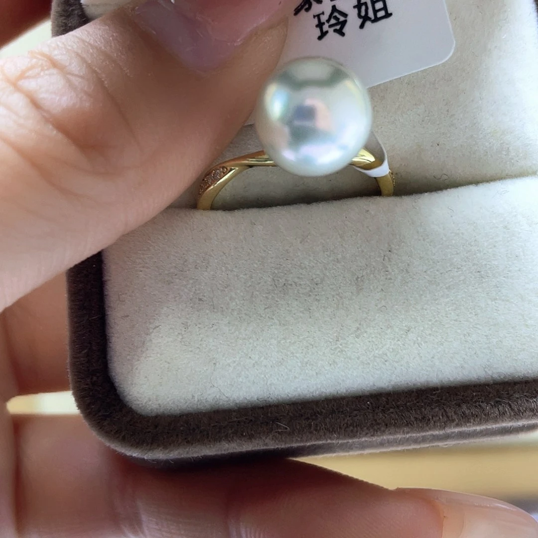 海水珍珠戒指银S925镶嵌