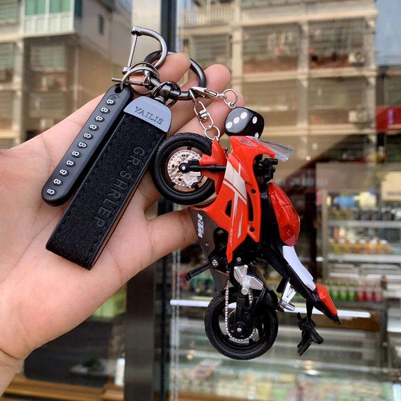 创意挂件雅马哈摩托车模型包挂件半合金公路摩托车精致钥匙扣男女