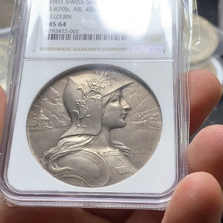 银Ag900瑞士射击节高浮雕银章