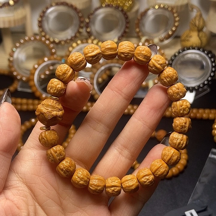 手串猴头核桃猴头雕刻金蟾蛤蟆头10mm左右➕配饰闪购3