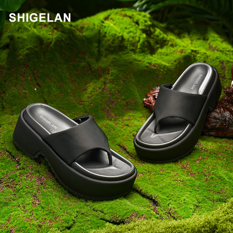 诗歌兰25款夏季百搭人字拖平跟增高修面皮露趾休闲时尚女鞋53-656