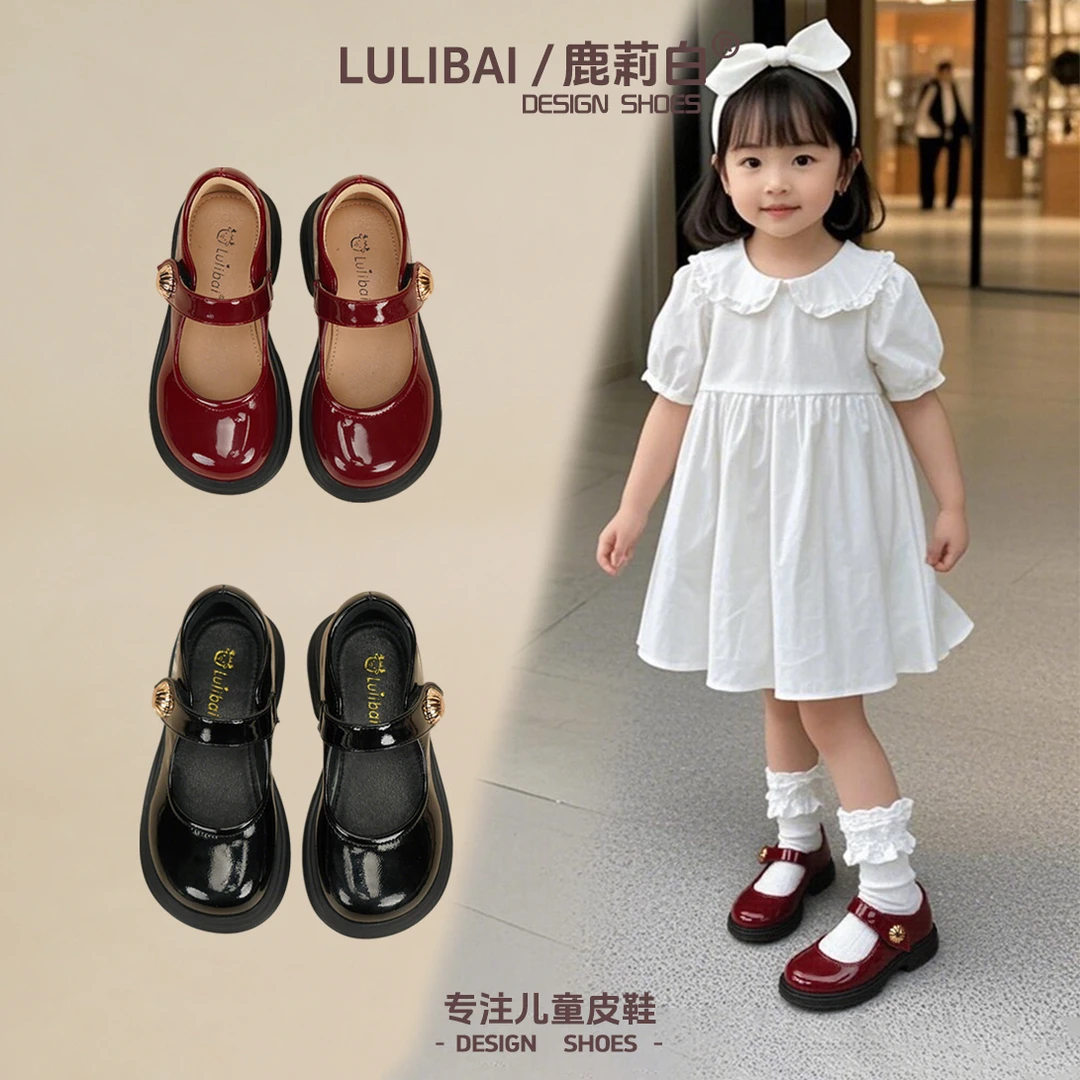 女童儿童皮鞋复古春季春秋软底小童皮鞋女童女宝百搭216