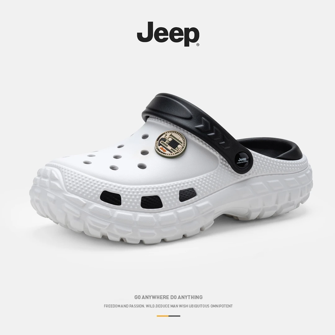 JEEP/吉普男款夏季户外防滑包头凉拖鞋休闲情侣鞋沙滩洞洞鞋