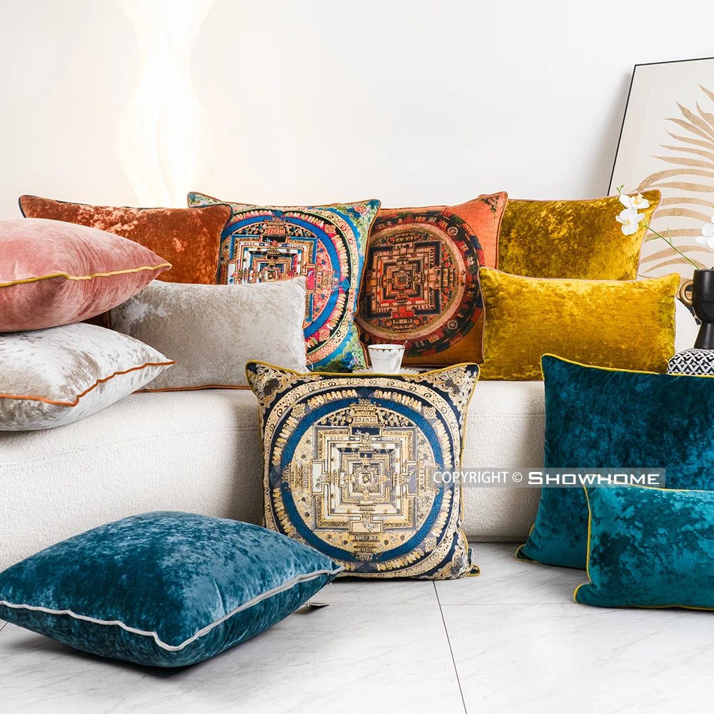 SHOWHOME【冰花绒-不含芯】冰花绒大靠垫纯色靠枕腰靠床靠