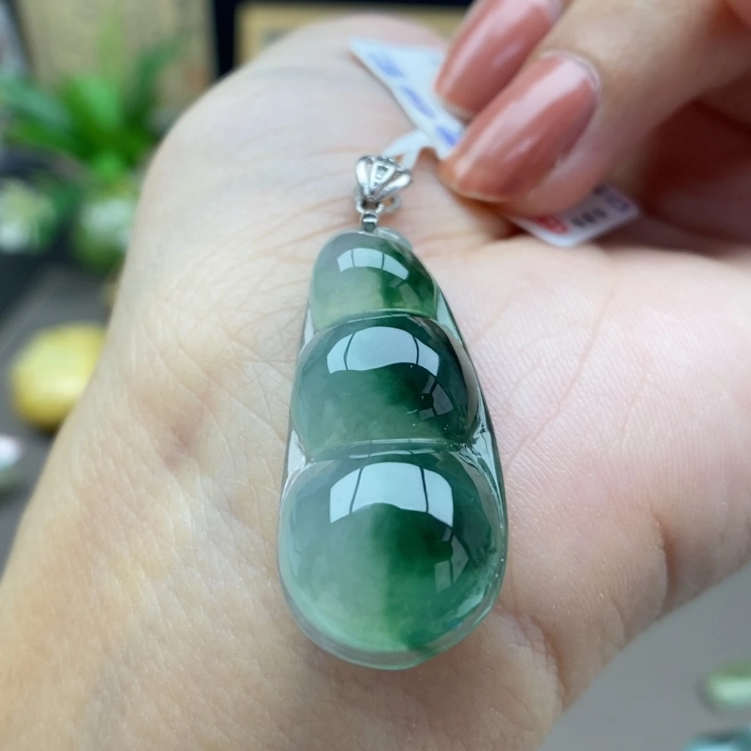 翡翠银S925镶嵌颈饰吊坠