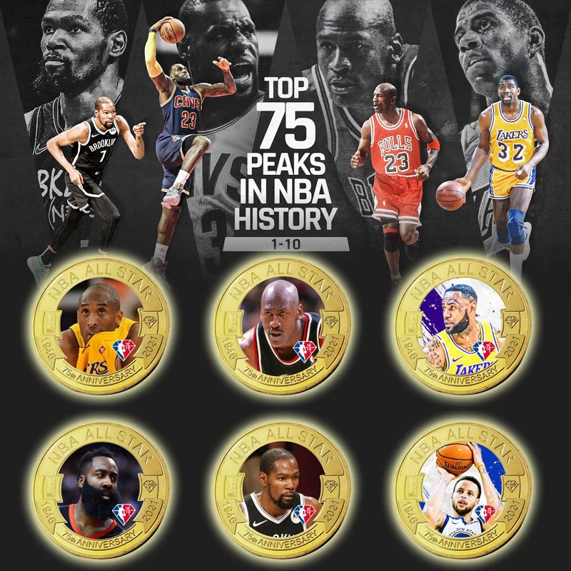 【主播代拆】篮球75大球星纪念币H