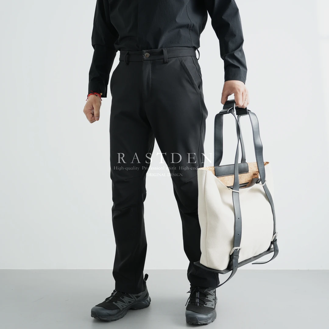 立体裁剪秋冬男士加绒防风高弹显瘦商务休闲裤都市通勤保暖软壳裤