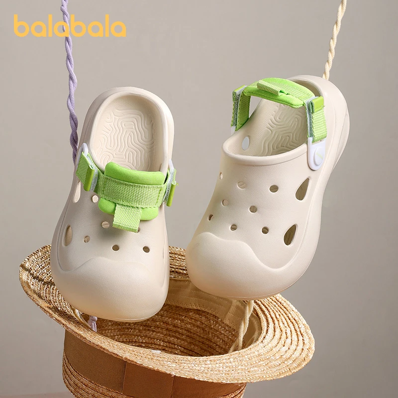 巴拉巴拉童鞋儿童洞洞鞋男童女童凉鞋防滑浴室拖鞋2025夏新款鞋子