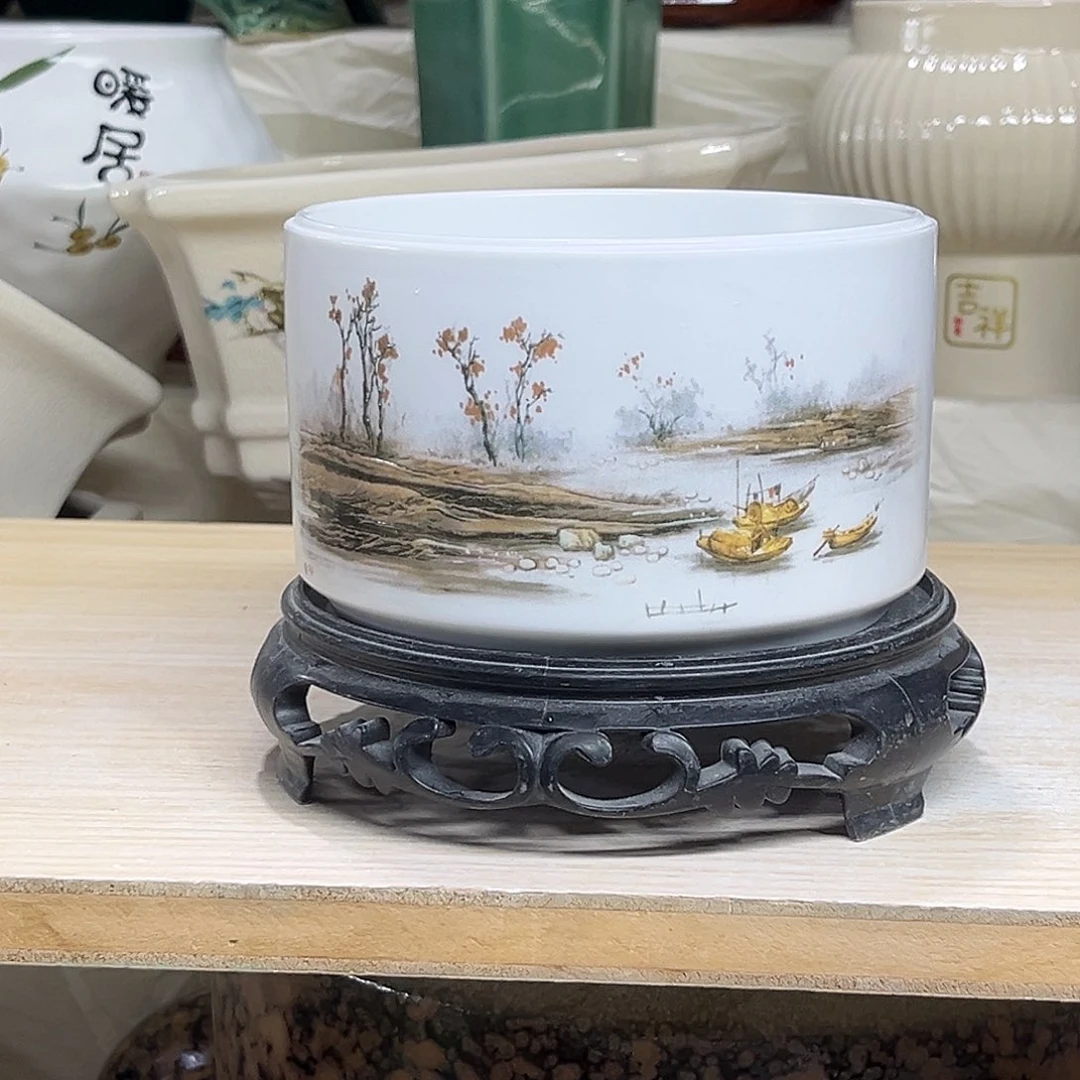 陶瓷绿植多肉微瑕花盆口径12*8