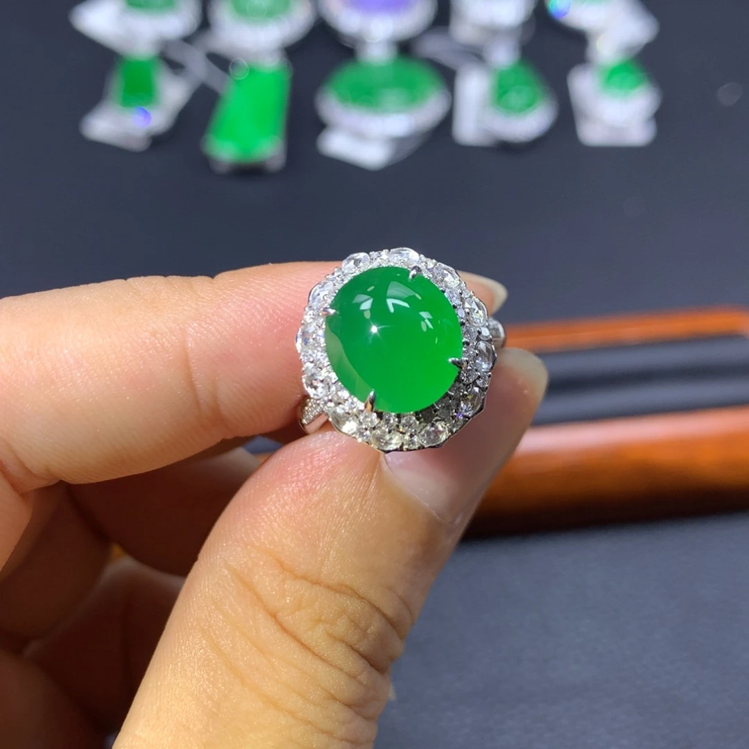翡翠戒指18K金镶嵌两用款
