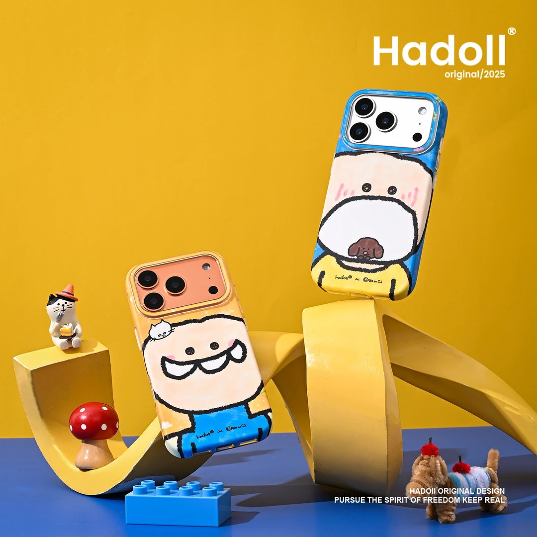 HaDoii 黄蓝大脸 全包双层IMD可爱卡通趣味手机壳磨砂防摔保护套