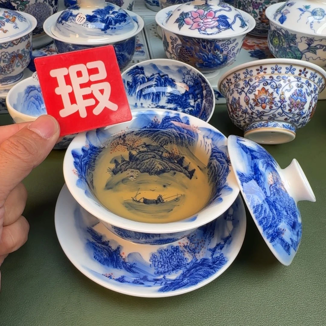 纯手工纯手绘茶具石头317