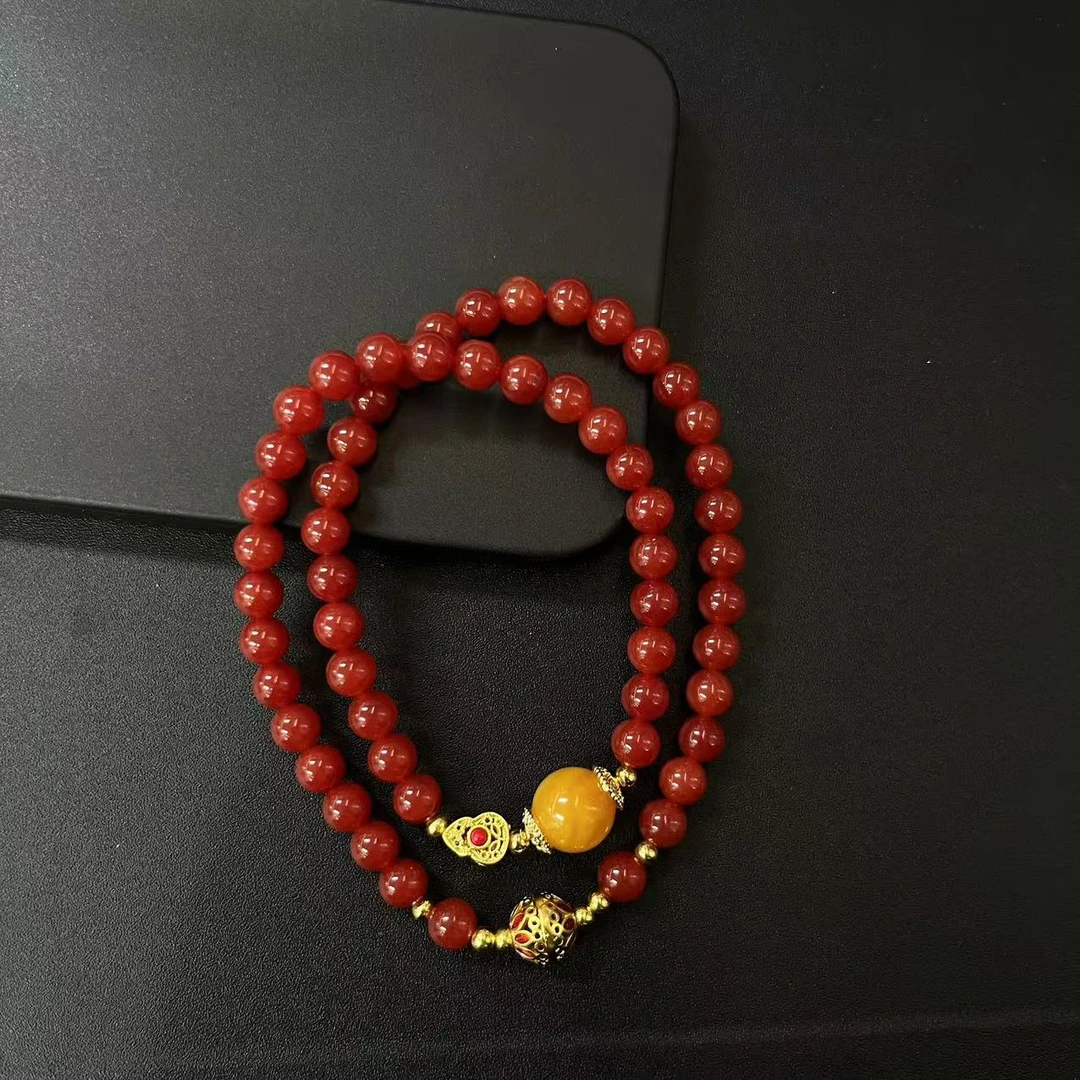 南红双圈手串5m+*(单个多样性发货)008