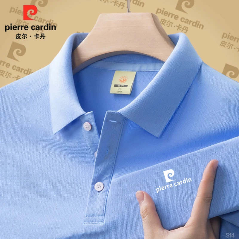 皮尔卡丹男士夏季100%纯棉POLO衫纯色商务休闲百搭薄款短袖T恤