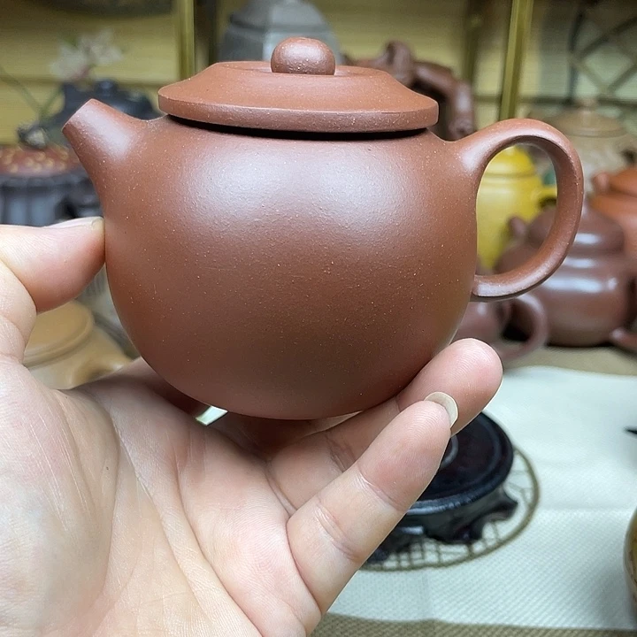 茶壶紫砂紫砂壶嫩底槽清笠帽200cc微微瑕
