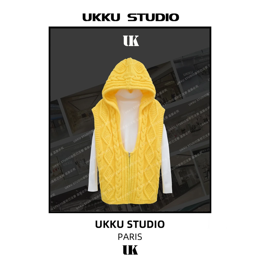 香香【UKKUSTUDIO】24秋冬时尚毛衣秋冬百搭针织衫拉链开衫213020