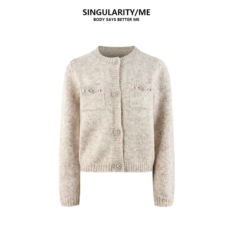 Singularity Me 11A 00321 法式优雅小香风秋冬休闲针织开衫毛衣