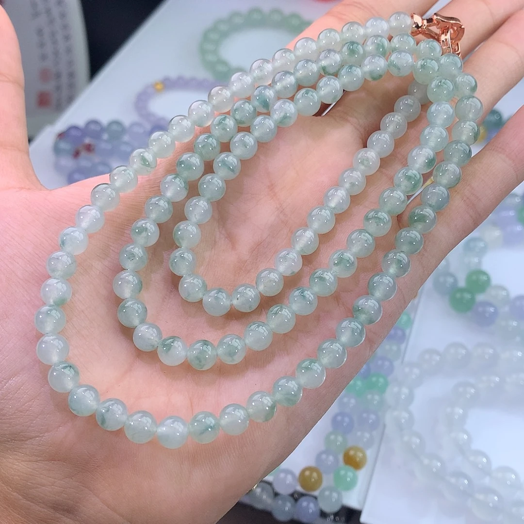 未镶嵌手链翡翠冰飘绿花项链