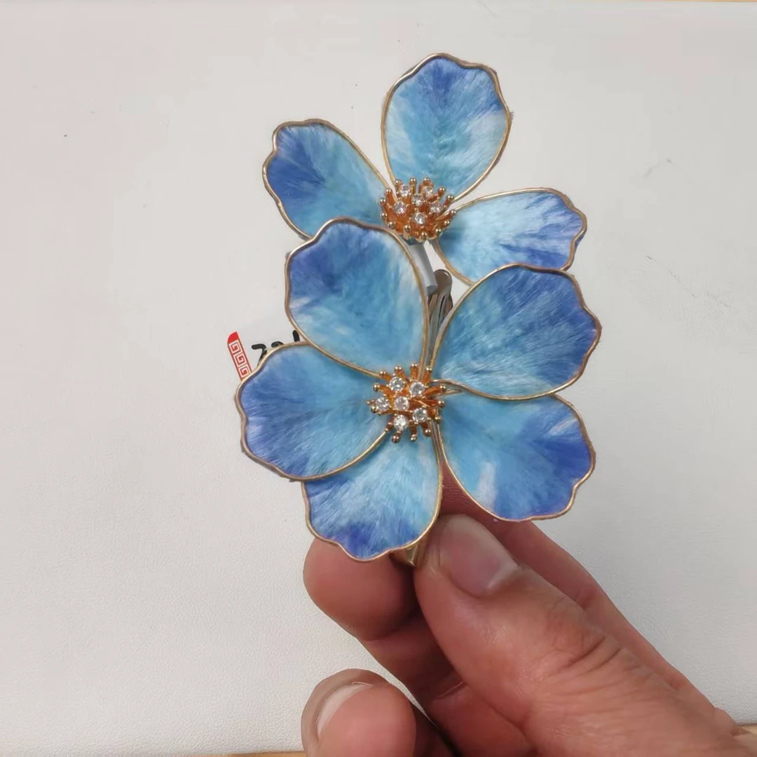 你好绒花3203  非遗绒花古风配饰 （手工制品 默认微瑕）发夹