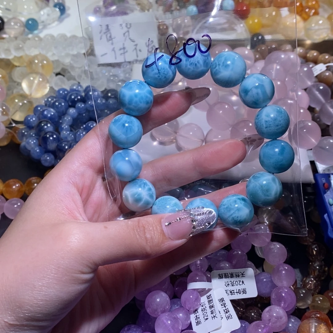 狐***狸未镶嵌针钠钙石（海纹石）手链手串