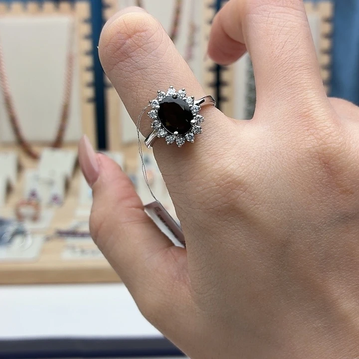 戒指碧玺银S925镶嵌