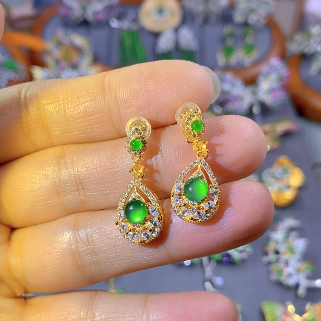 颈饰银S925镶嵌翡翠