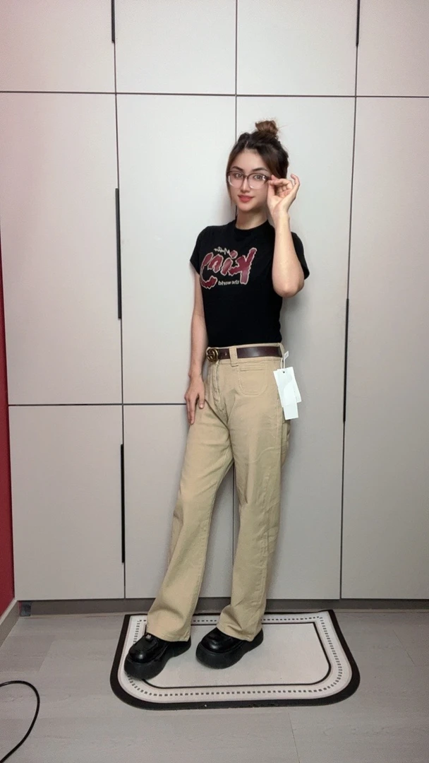 673女新款高级感垂感'直筒裤拖地裤牛仔裤包邮