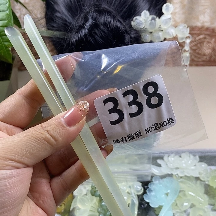 未镶嵌蛇纹石玉发饰玉****妈