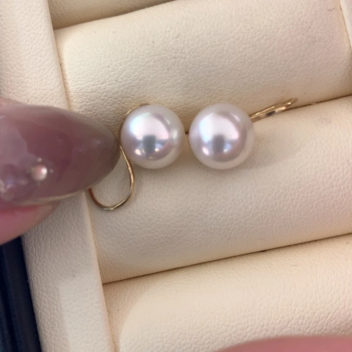 18K金镶嵌耳饰海水珍珠