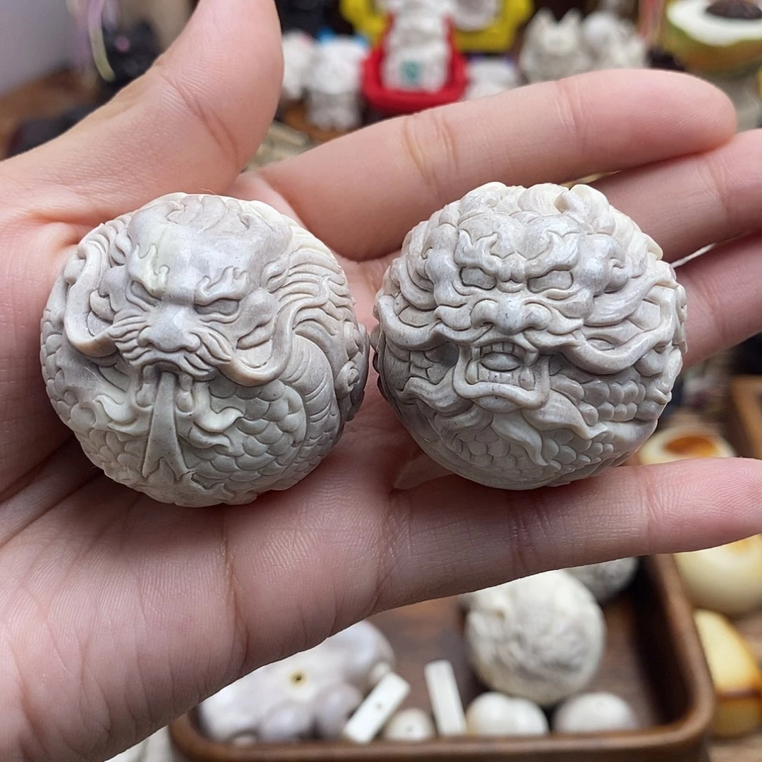 鹿骨把件c30龙球40尺寸不退换