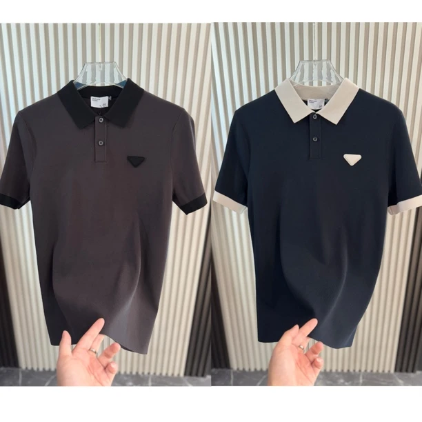 小雨男装｜052秋冬新品高端定制翻领拉达元素短袖针织衫H