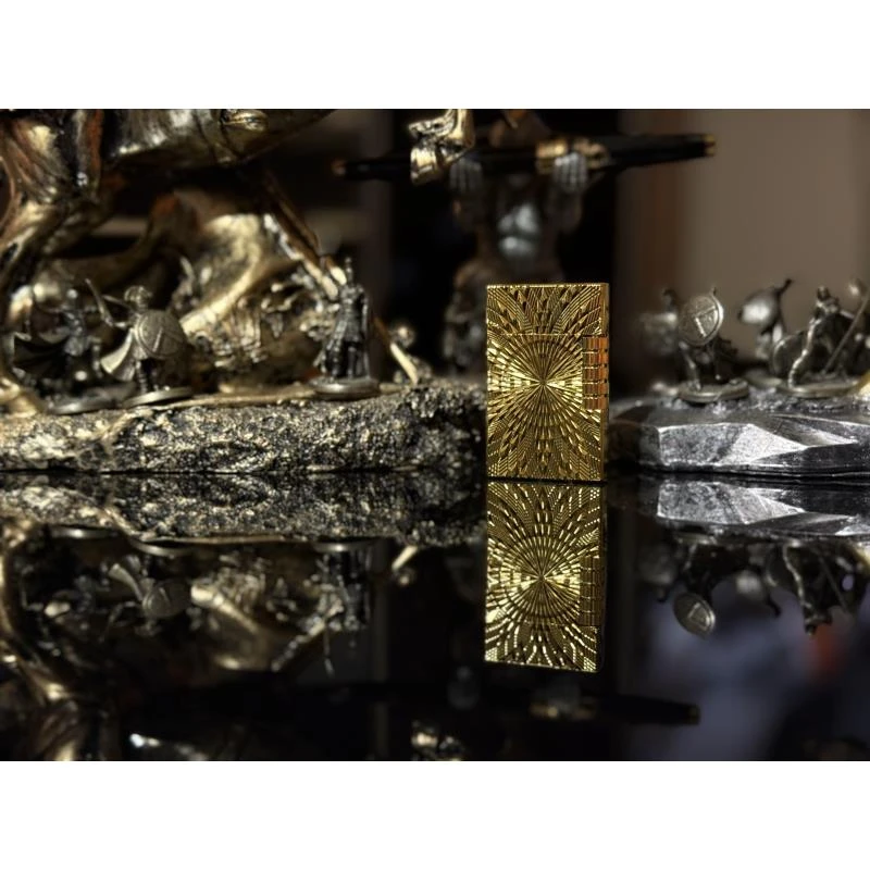 朗声侧滑太阳花（金色）L充气打火机