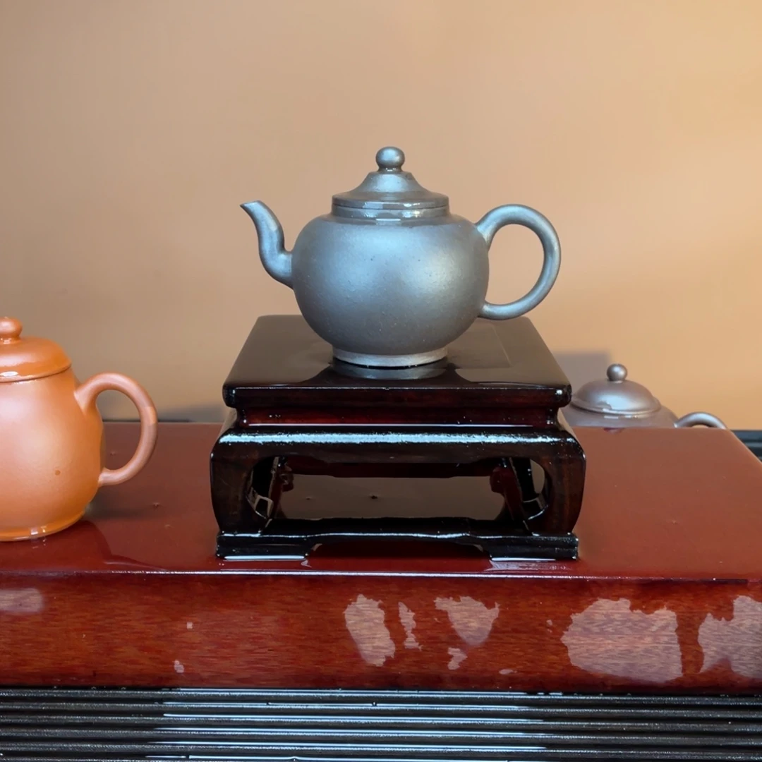 紫砂茶壶高端180cc紫泥高温立帽宫灯