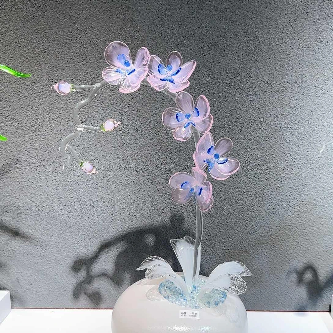 琉璃手工艺品淄博特产非遗手做琉璃花008