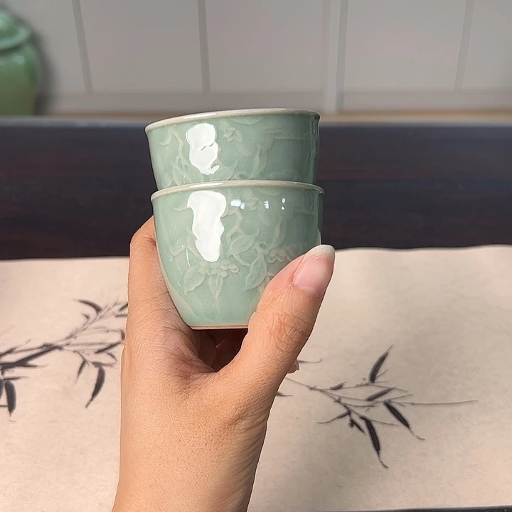 龙泉云间青瓷小米茶器