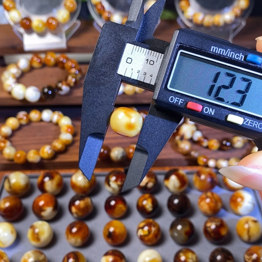 蜜蜡未镶嵌裸石沁色蜜蜡老型珠