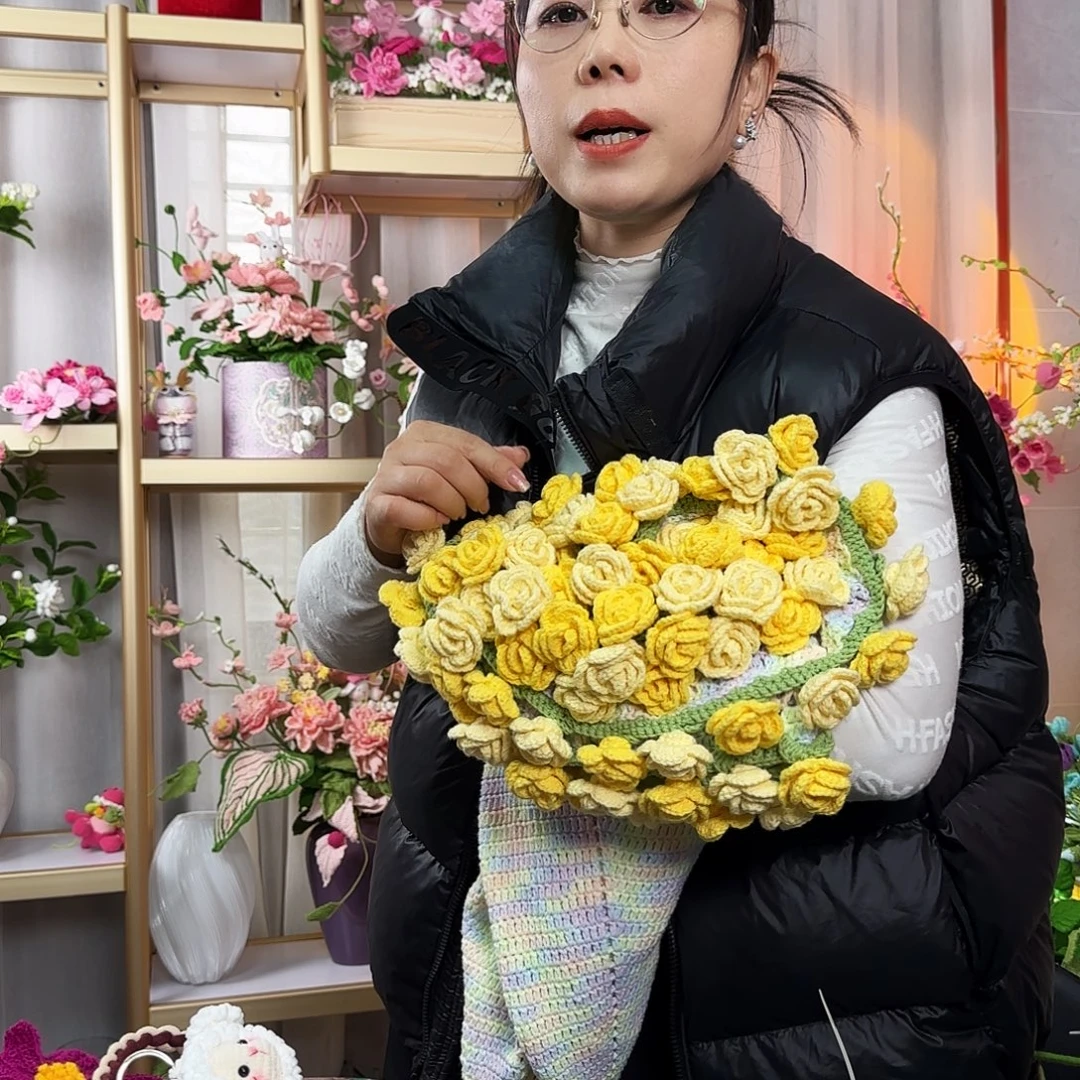 纯手工钩织钩织花毯