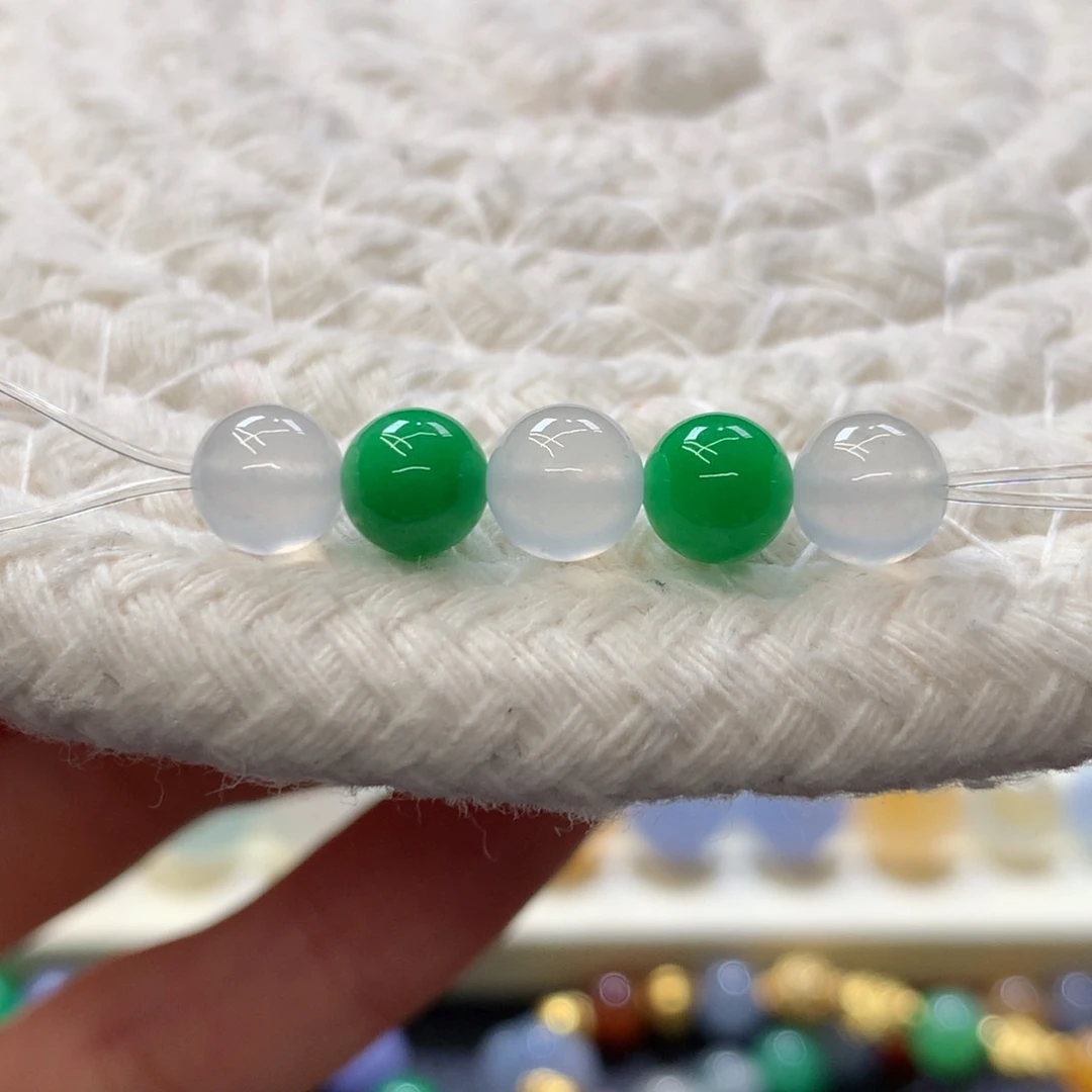 定制翡翠未镶嵌 毛货抛光定制 卡6葱花一组