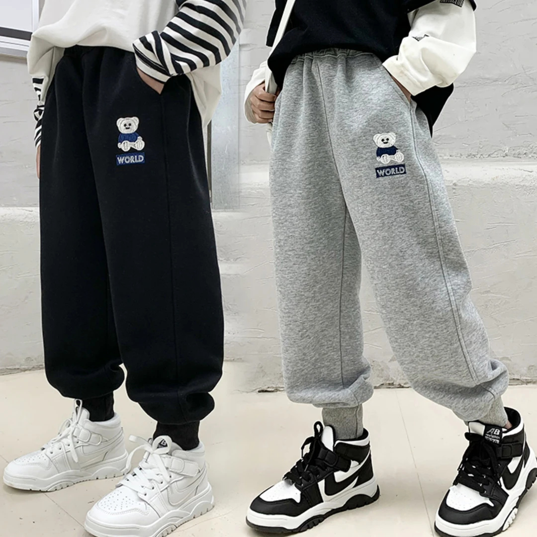 儿童春秋运动裤子2025男童女童卫裤运动裤小中大童洋气简约百搭