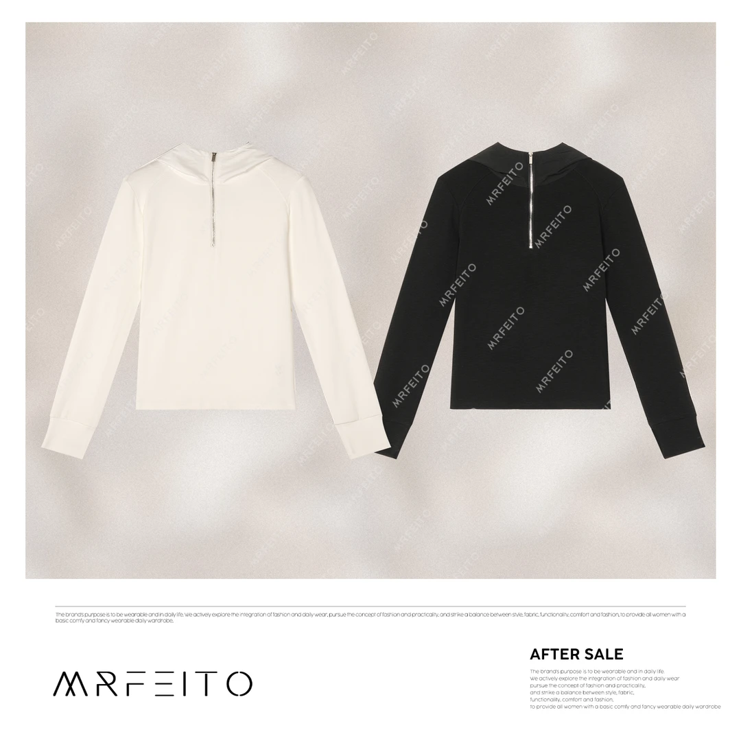 【时光定格】早春百搭纯色显瘦半拉链连帽休闲卫衣H1191WY02C30865