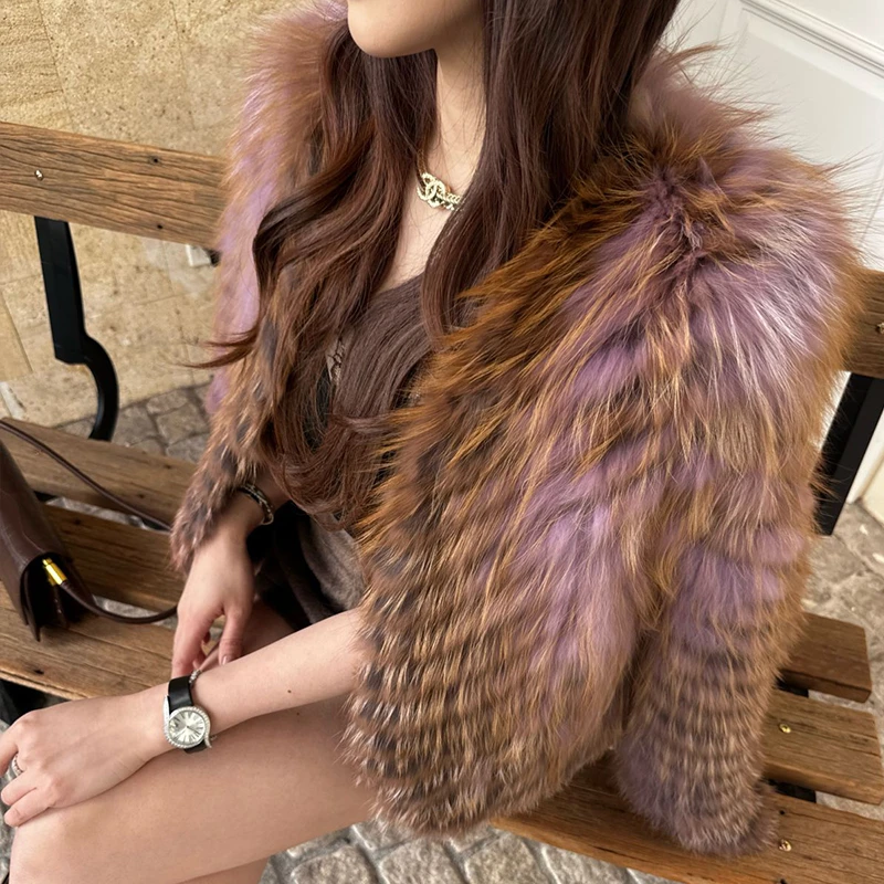 3号琪琪家（35401-35600）设计师孤品皮草外套女狐狸毛貉子毛网红款