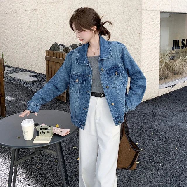 时髦率性高级感覆古牛仔外套女秋季2025年新款气质休闲风百搭上衣