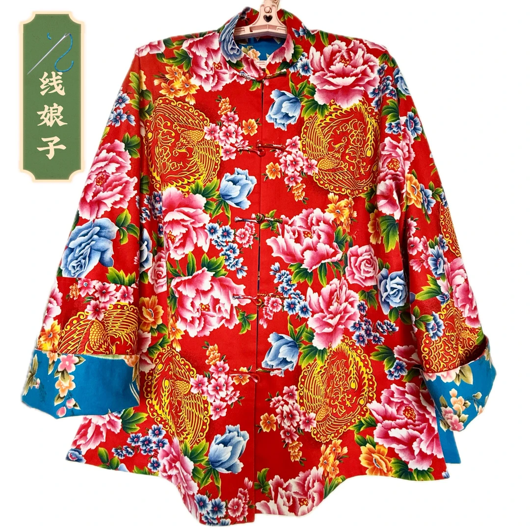 原创设计:男士老花布慵懒风格双面穿上衣，有意者直播间选款