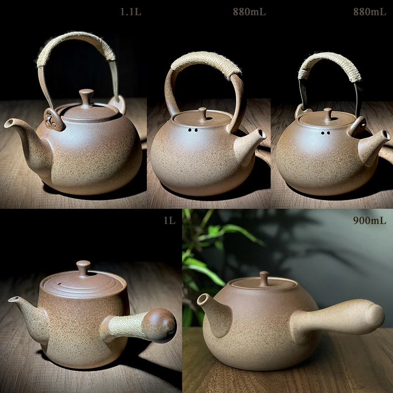 潮汕粗陶泥壶 复古煮茶壶家用烧水壶 壶内无釉 电陶炉明火可用